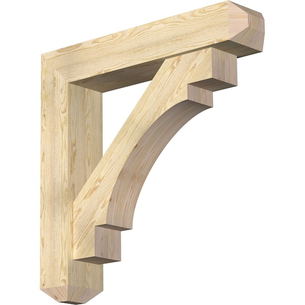 Ekena Millwork Merced Craftsman Rough Sawn Bracket w/ Offset Brace, Douglas Fir, 8"W x 40"D x 40"H BKT0806X40X40MRC04RDF - main